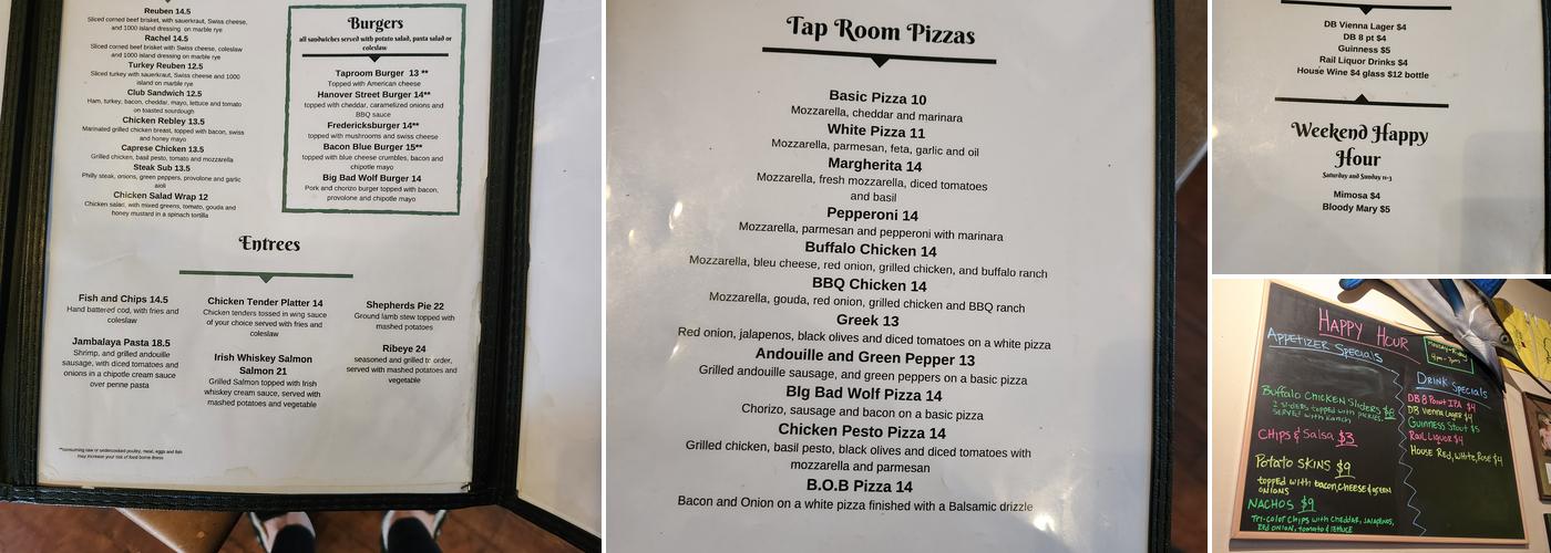 J. Brian’s Tap Room Menu