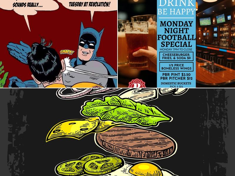 Revolution Darts & Billiards Menu