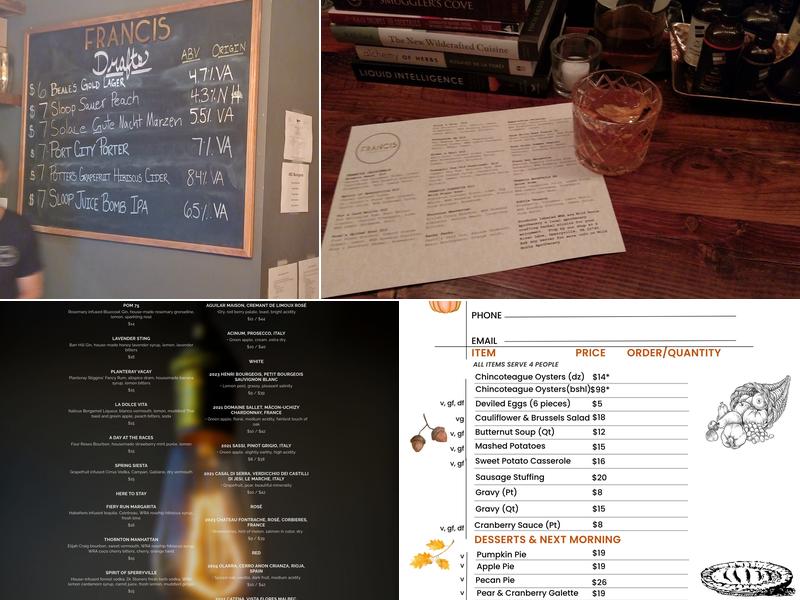 Bar Francis Menu