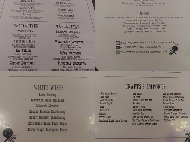 Voodoo Lounge Menu