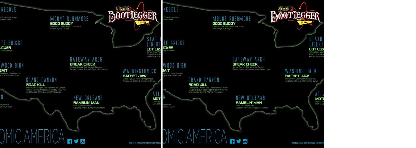 Atomic Bootlegger Lounge Menu