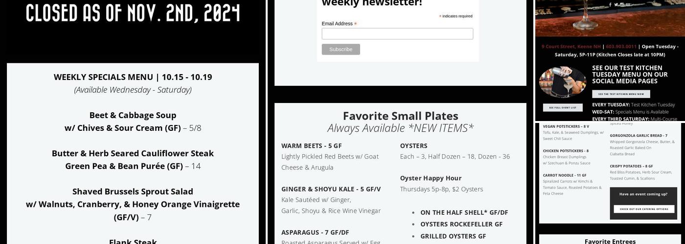 Machina Kitchen & ArtBar Menu