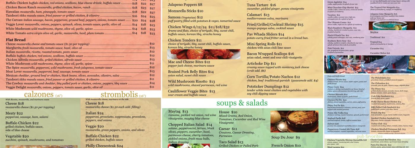 Pitney Pub Menu