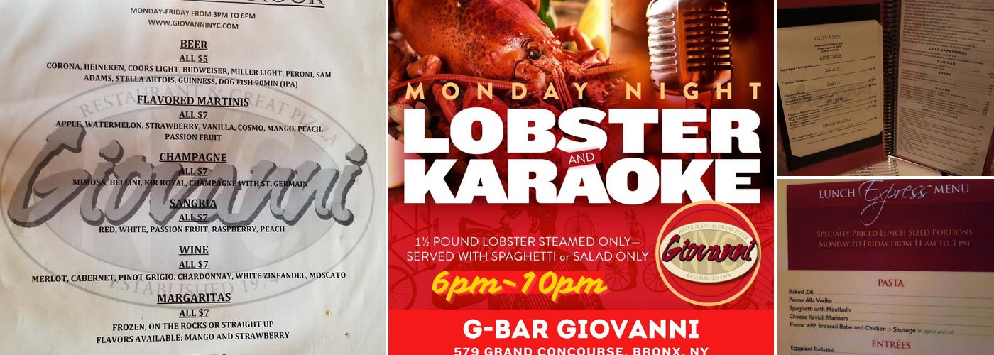 G Bar Menu