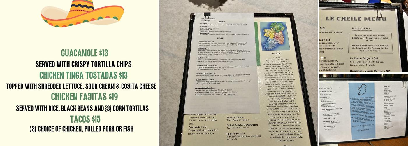 Le Chéile Menu