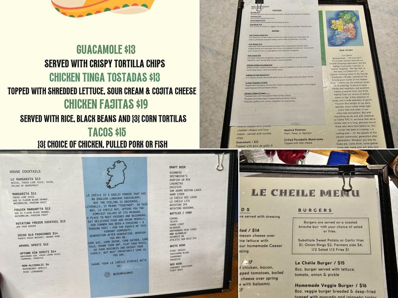 Le Chéile Menu