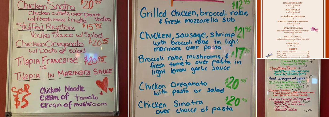 Chrone's Trattoria Menu