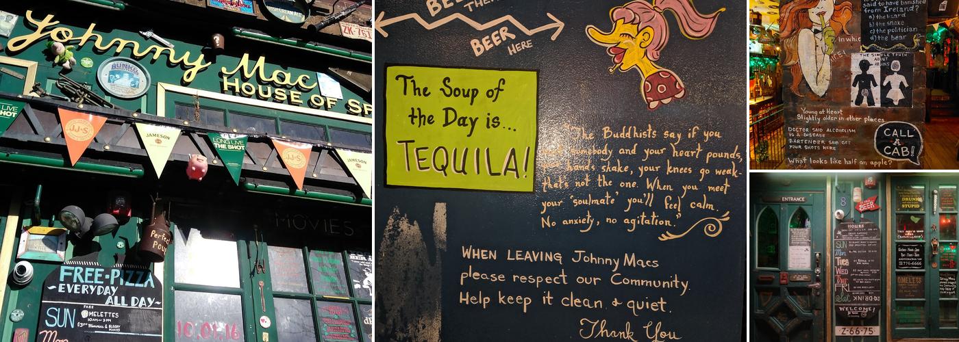 Johnny Mac House of Spirits Menu