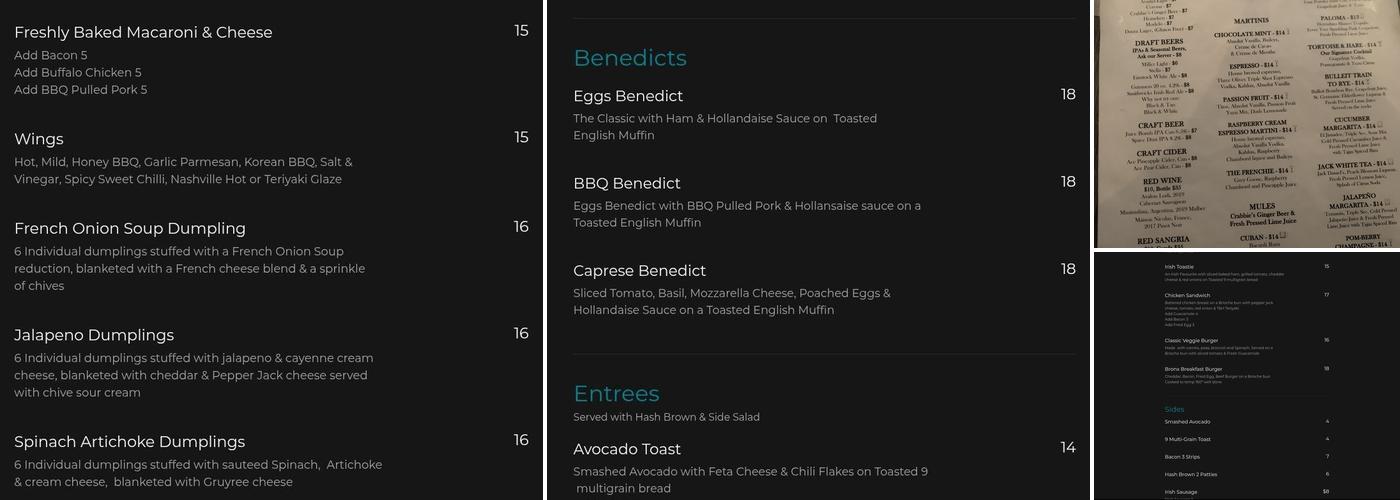 Tortoise & Hare Menu