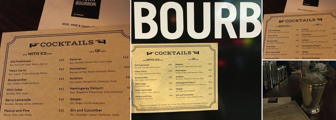 Uptown Bourbon Menu
