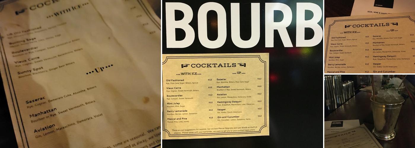 Uptown Bourbon Menu
