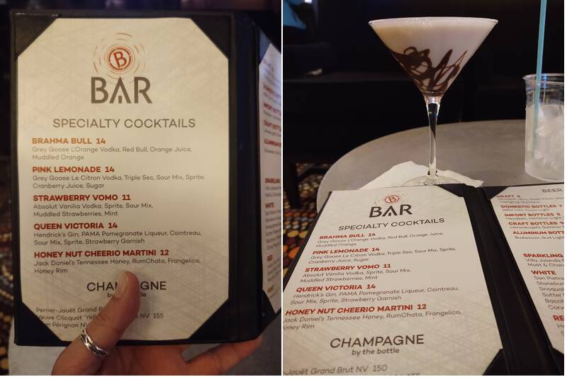 B Bar Menu