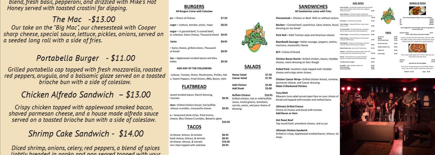 McStew's Irish Pub Menu