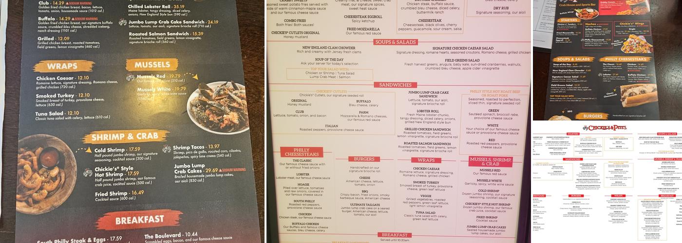 Chickie's & Pete's Terminal C Menu