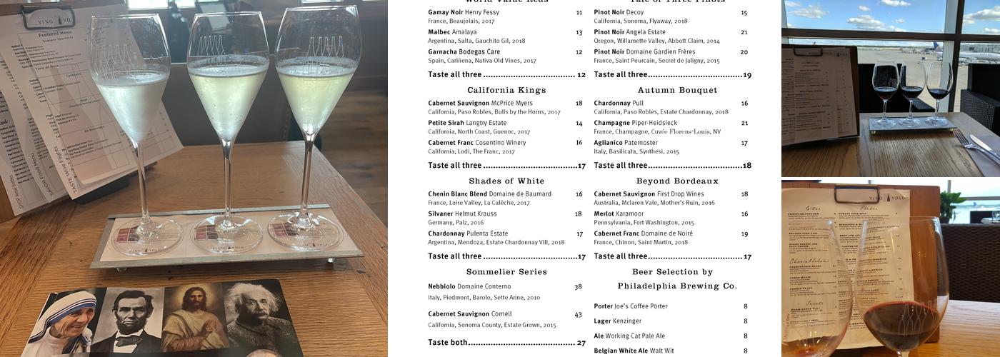 Vino Volo Menu