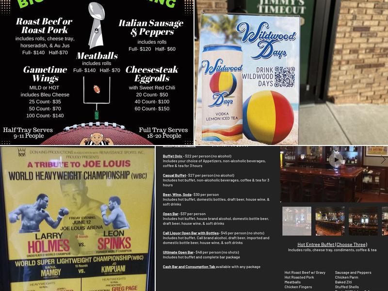 Jimmy's Timeout Sports Pub Menu