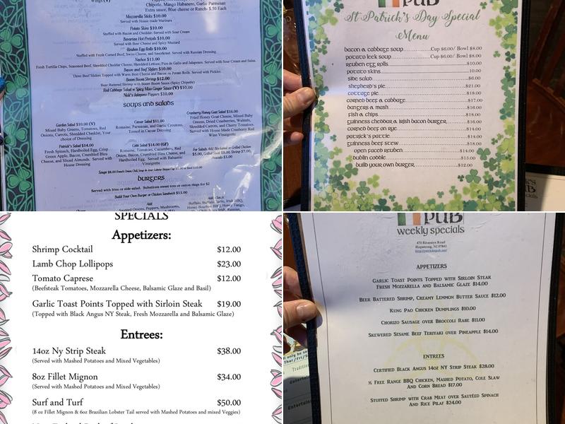Patrick's Pub Menu
