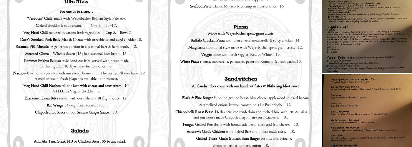Black & Blue Menu