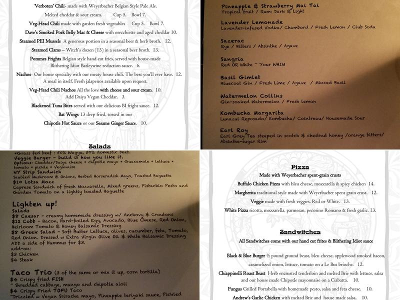 Black & Blue Menu