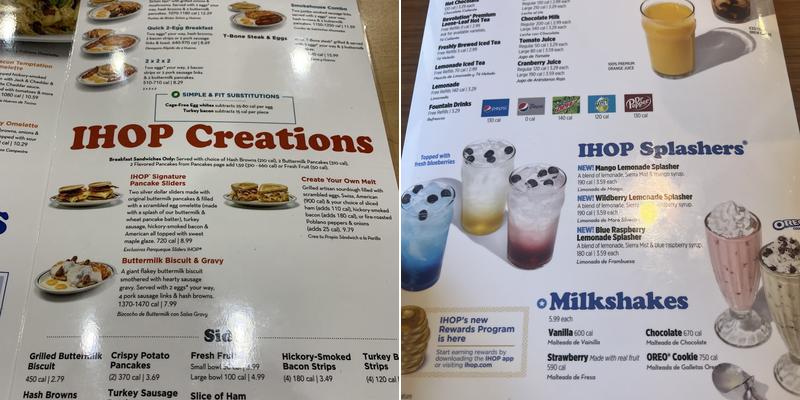 IHOP Menu