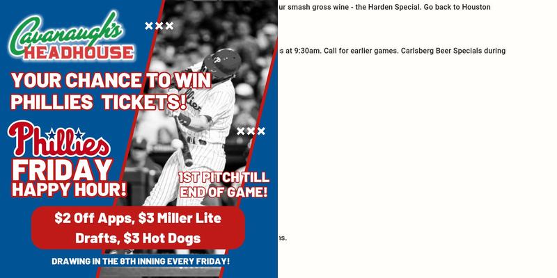 Cavanaugh’s Headhouse Menu