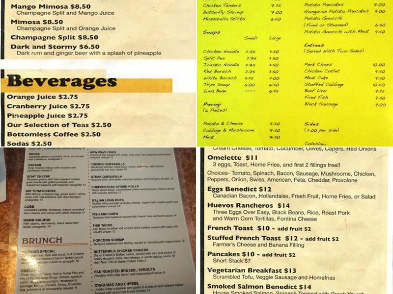 New Wave Cafe Menu