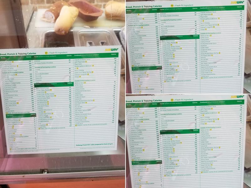 Subway Menu