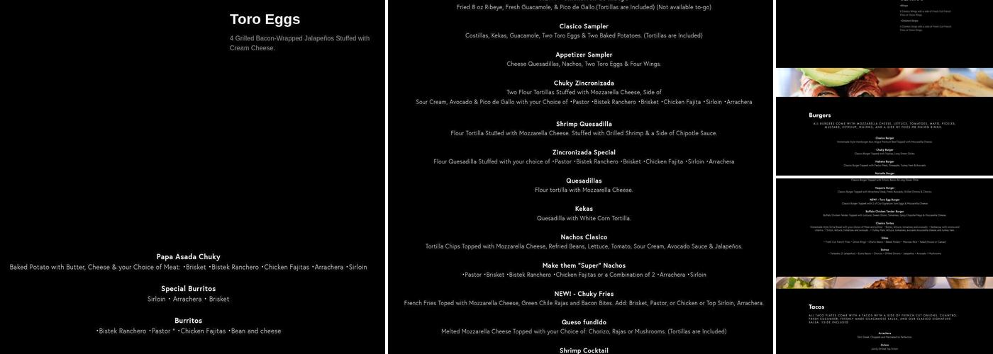 Clasico Kitchen Bar - Remcon Menu