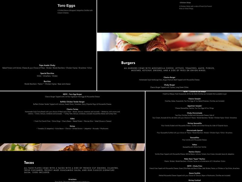 Clasico Kitchen Bar - Remcon Menu