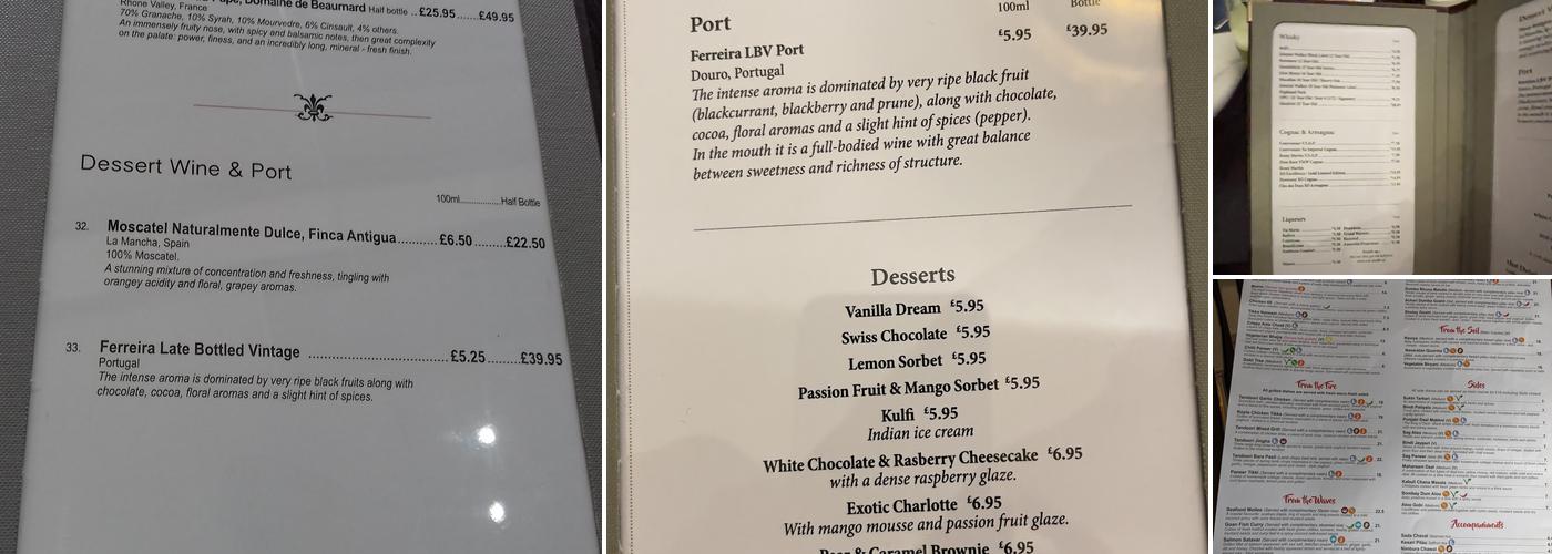 Bayleaf Restaurant Menu