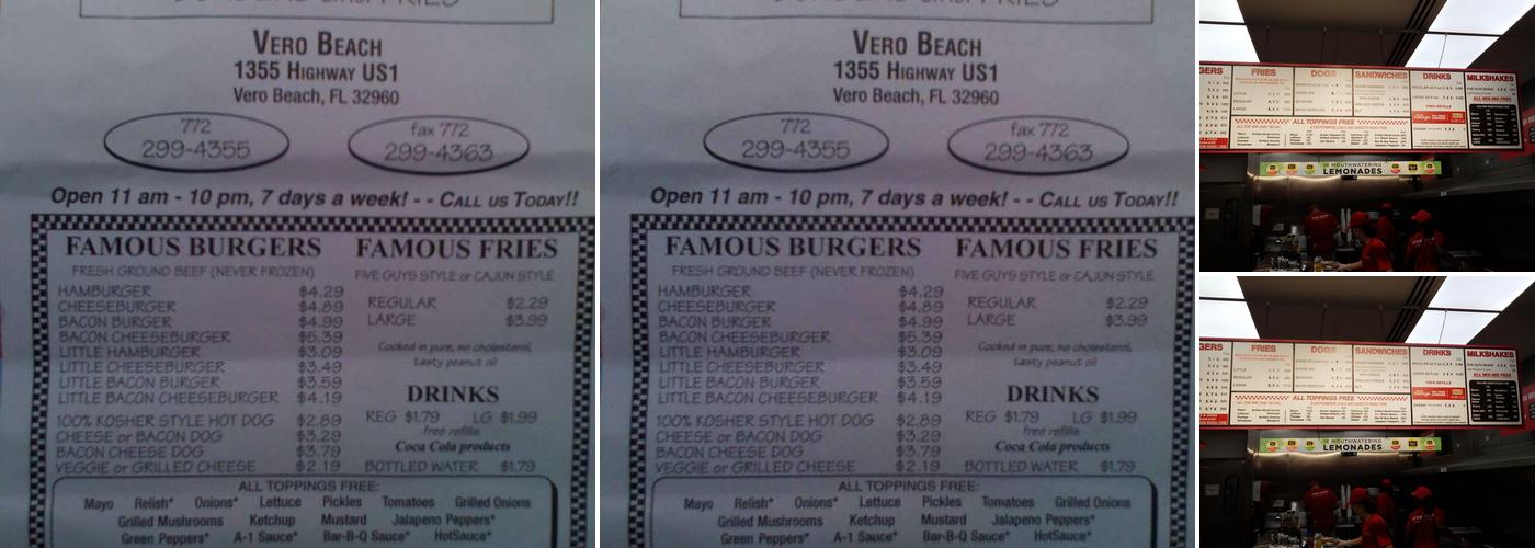 Five Guys Menu