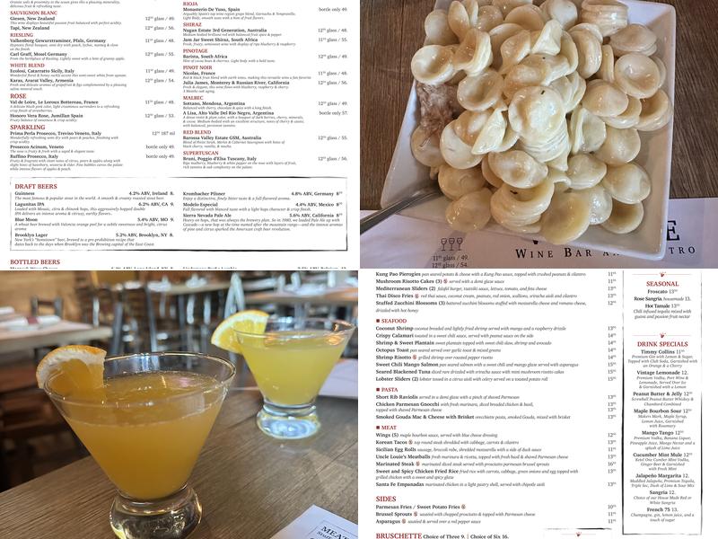 Vintage Wine Bar and Bistro Menu