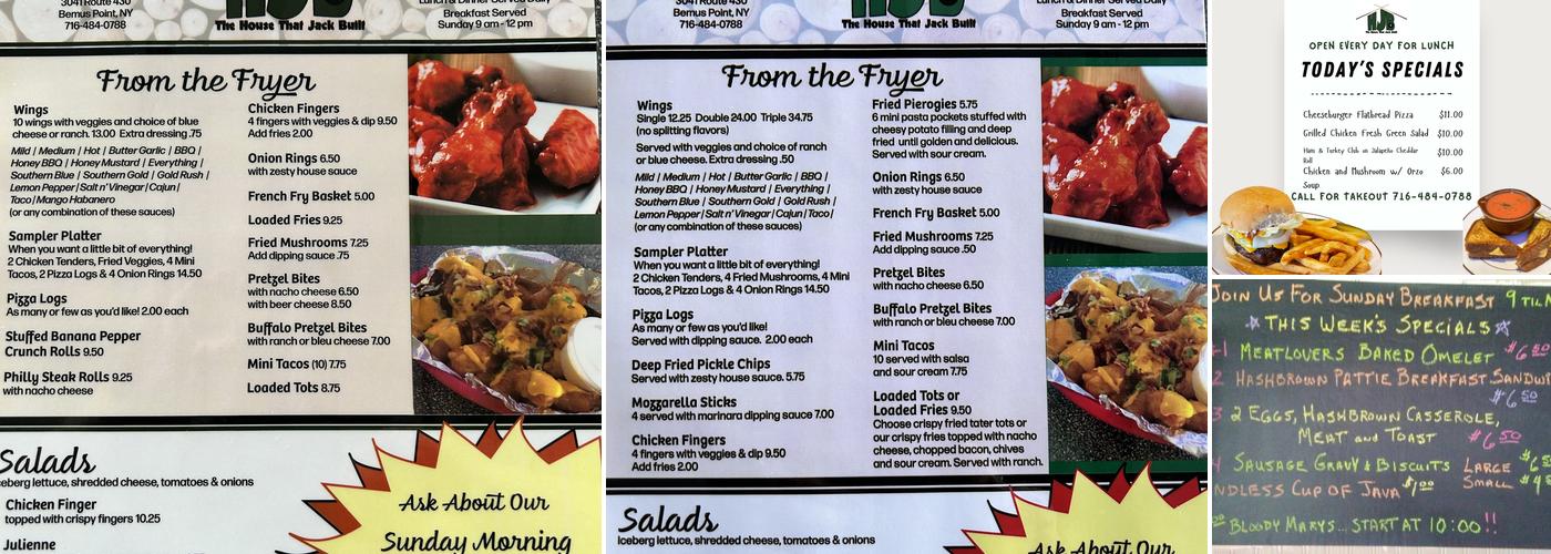 House That Jack Built Bar Menu