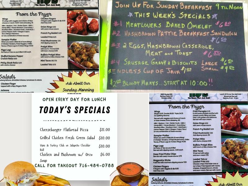 House That Jack Built Bar Menu