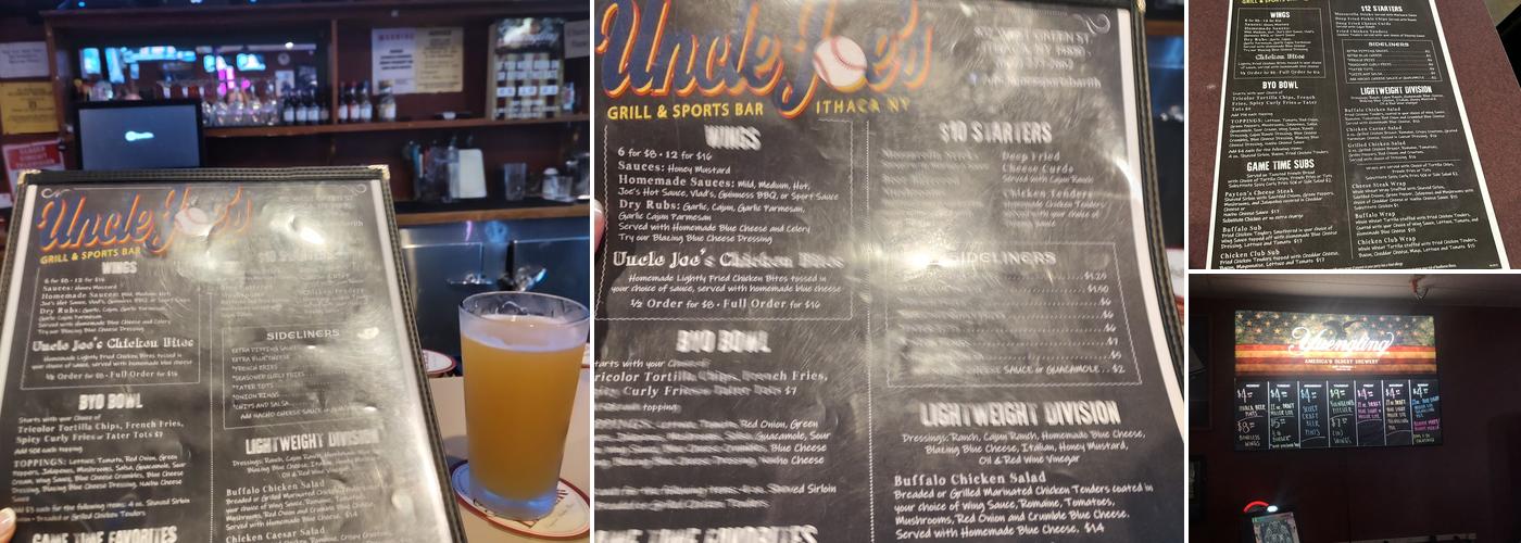 Uncle Joe's Grill & Sports Bar Menu
