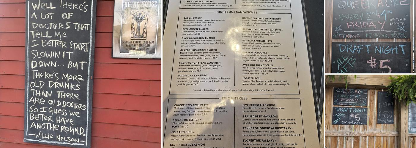 The Rhine House Menu