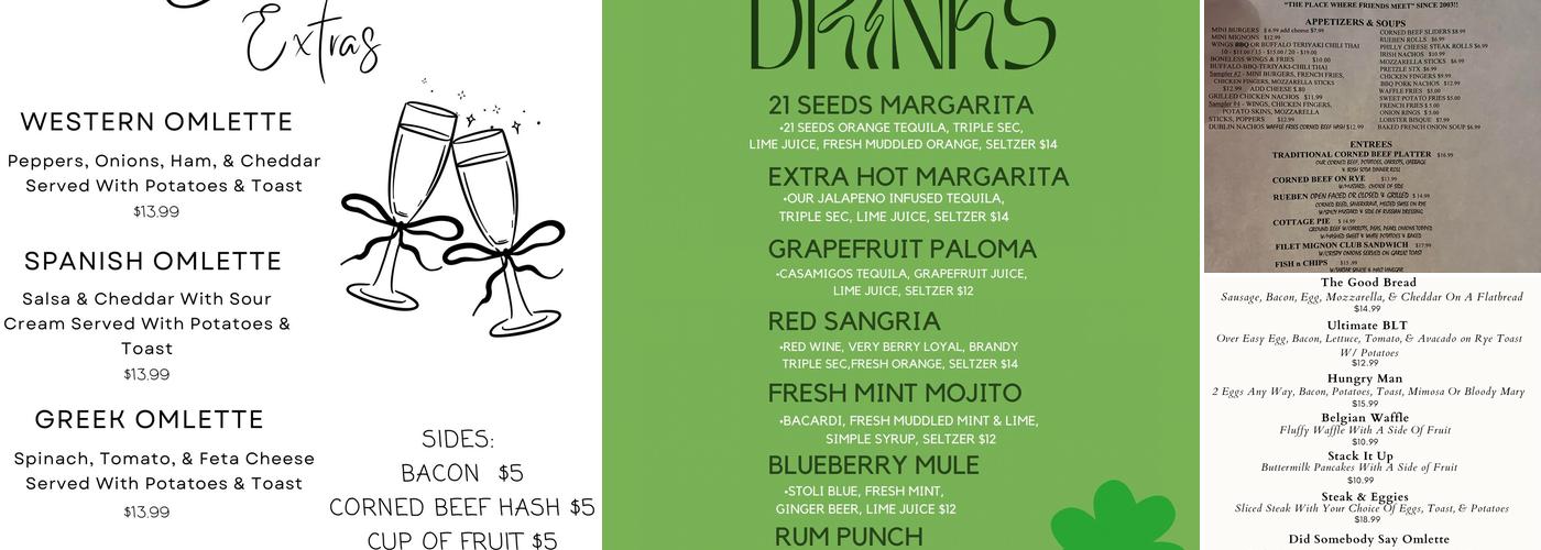 Irish Eyes Pub Menu