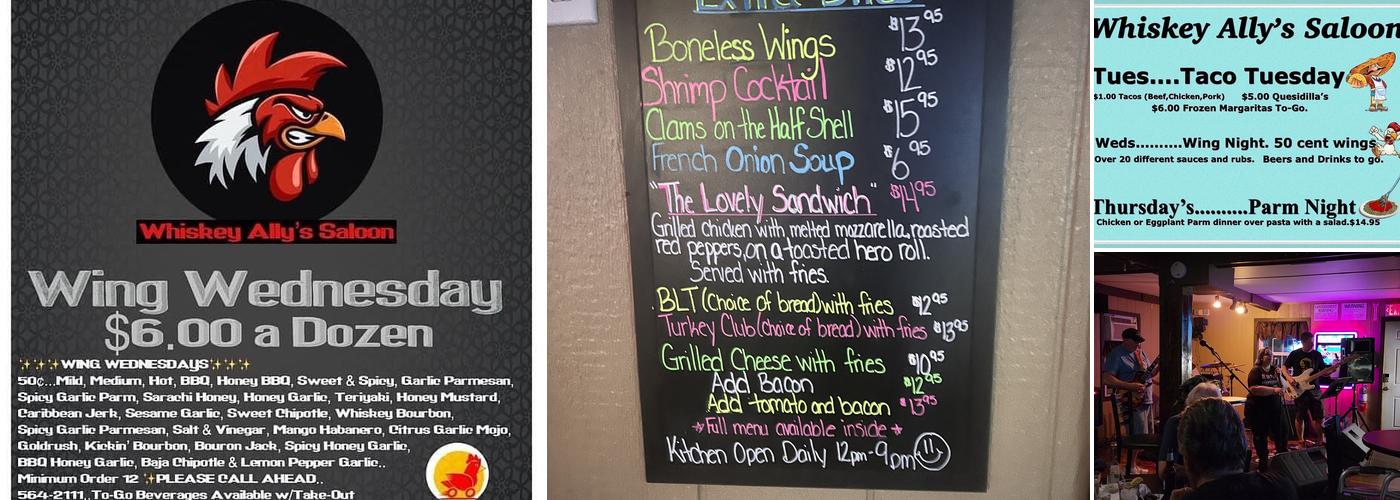 Whiskey Ally’s Menu