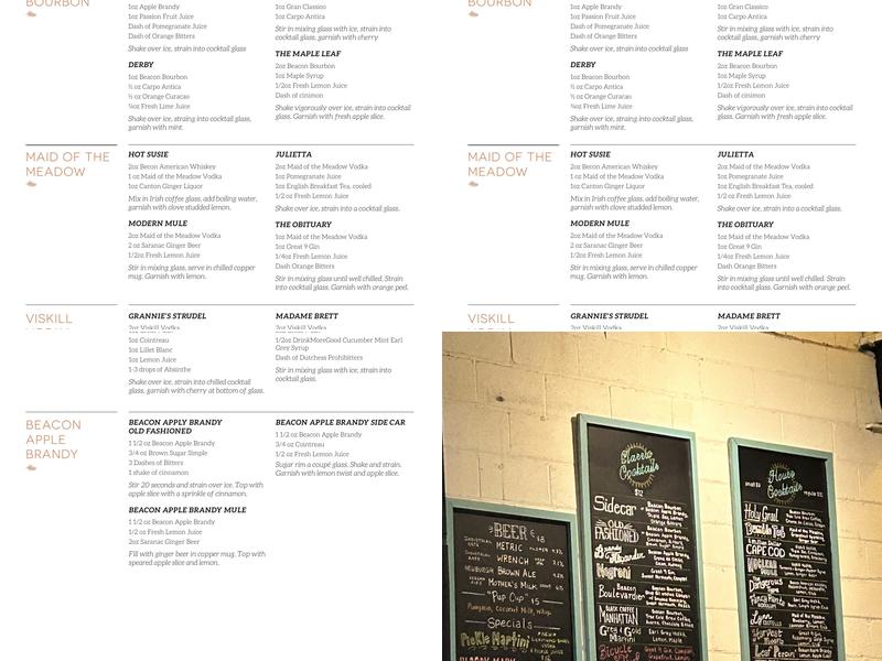 Denning's Point Distillery Menu