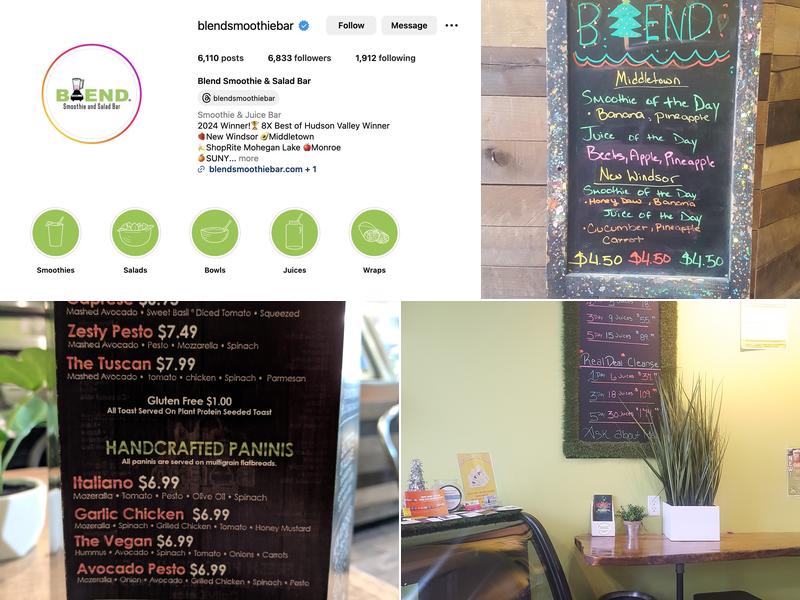 Blend Smoothie and Salad Bar- Middletown Menu