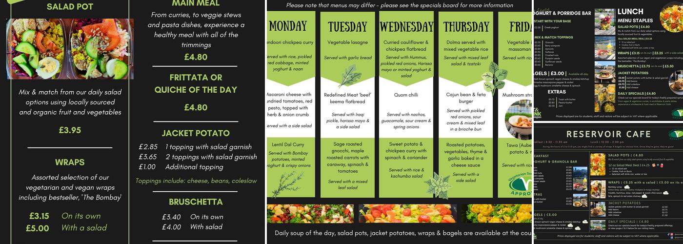 Reservoir Café Menu