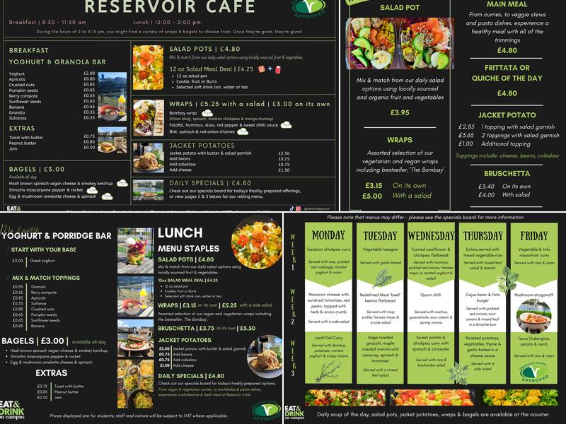 Reservoir Café Menu