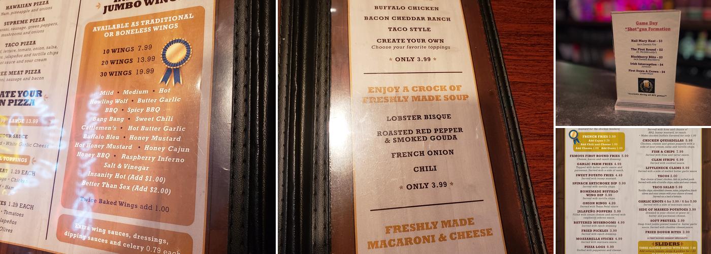 First Round Menu