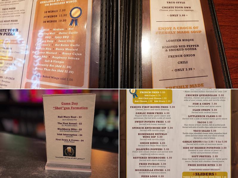 First Round Menu