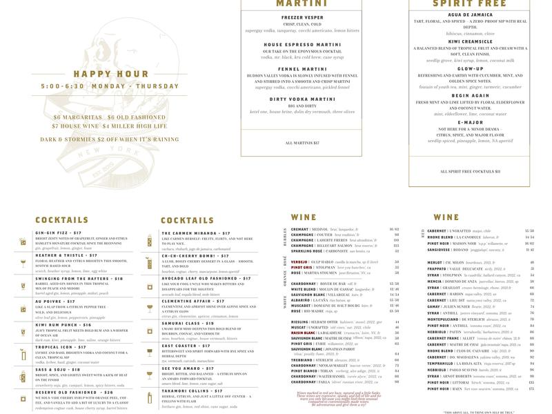 Hamlet & Ghost Menu