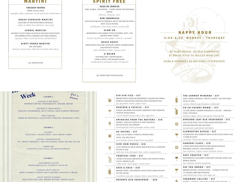 Hamlet & Ghost Menu
