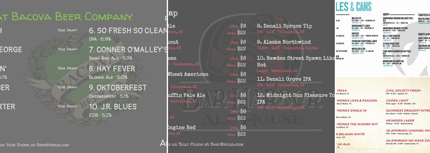 Station Bar & Curio Menu