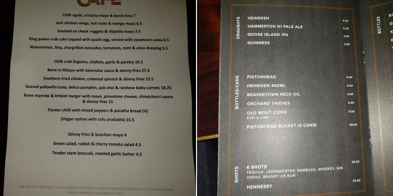 Jazz Cafe Menu