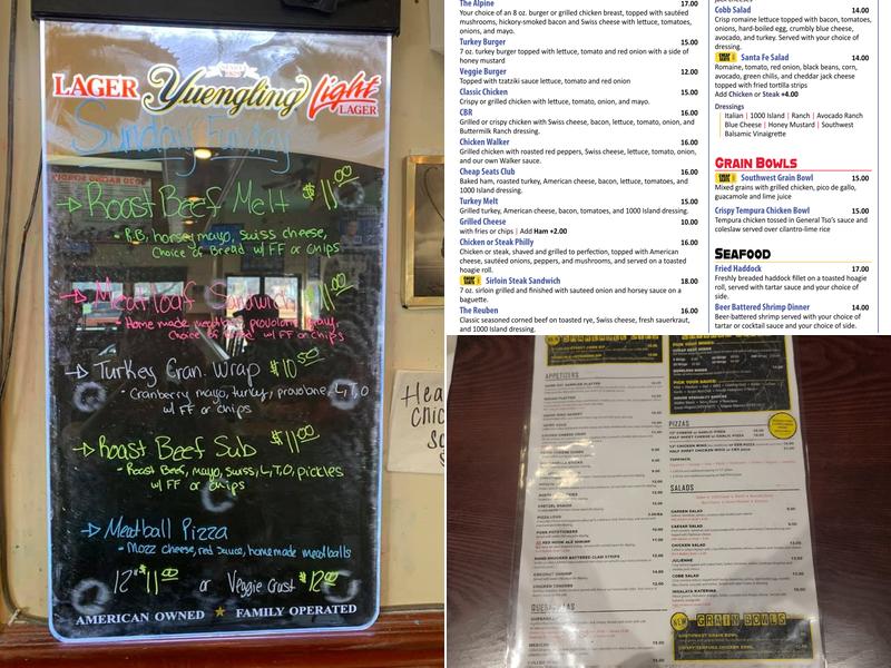 Cheap Seats Sports Bar Menu