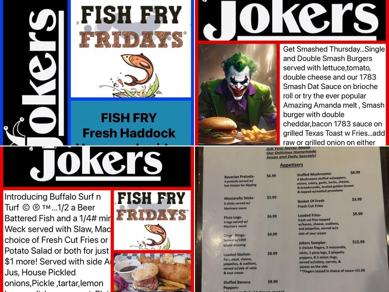 Jokers Bar Menu